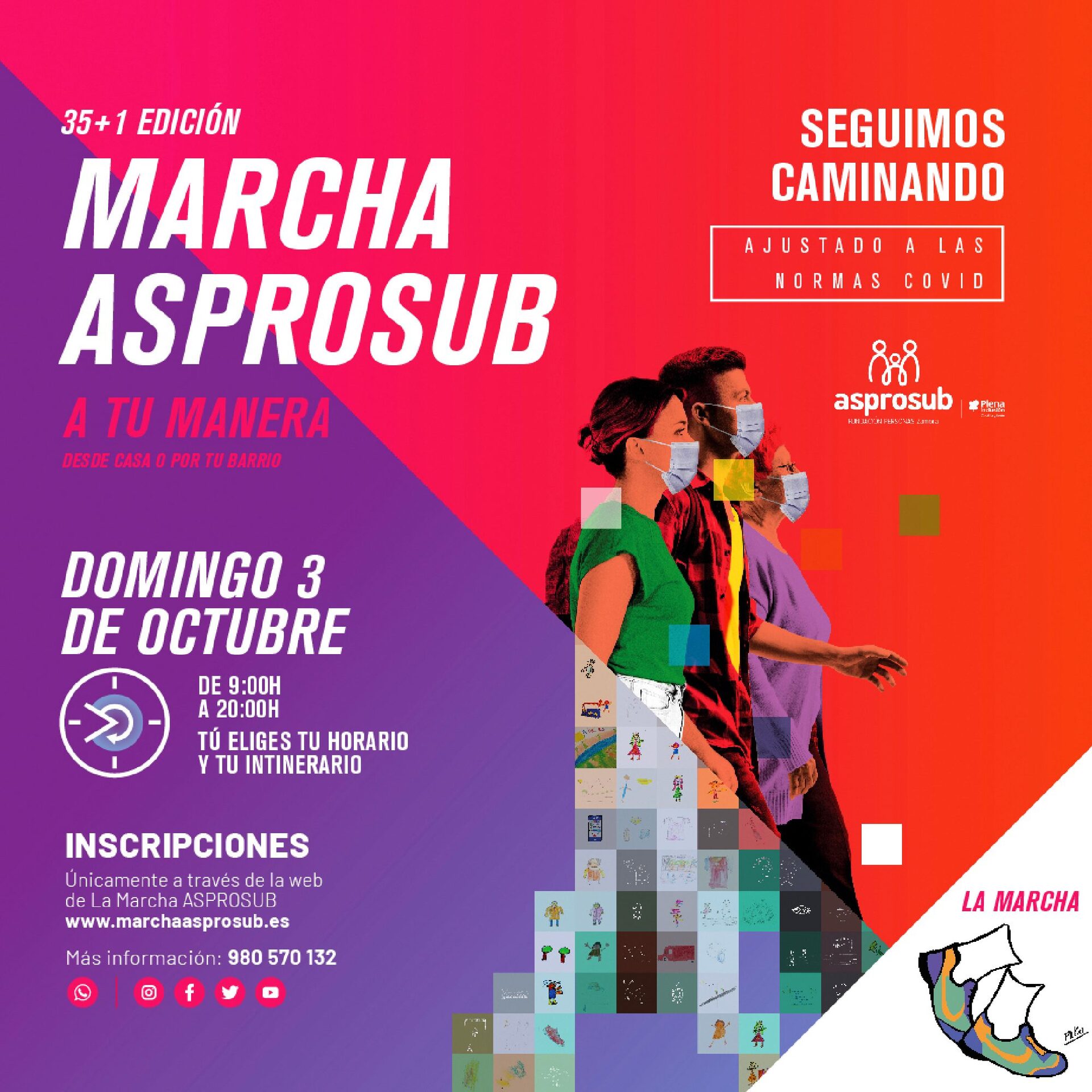 La Marcha ASPROSUB afianza su propuesta digital y ya alcanza los 500 inscritos