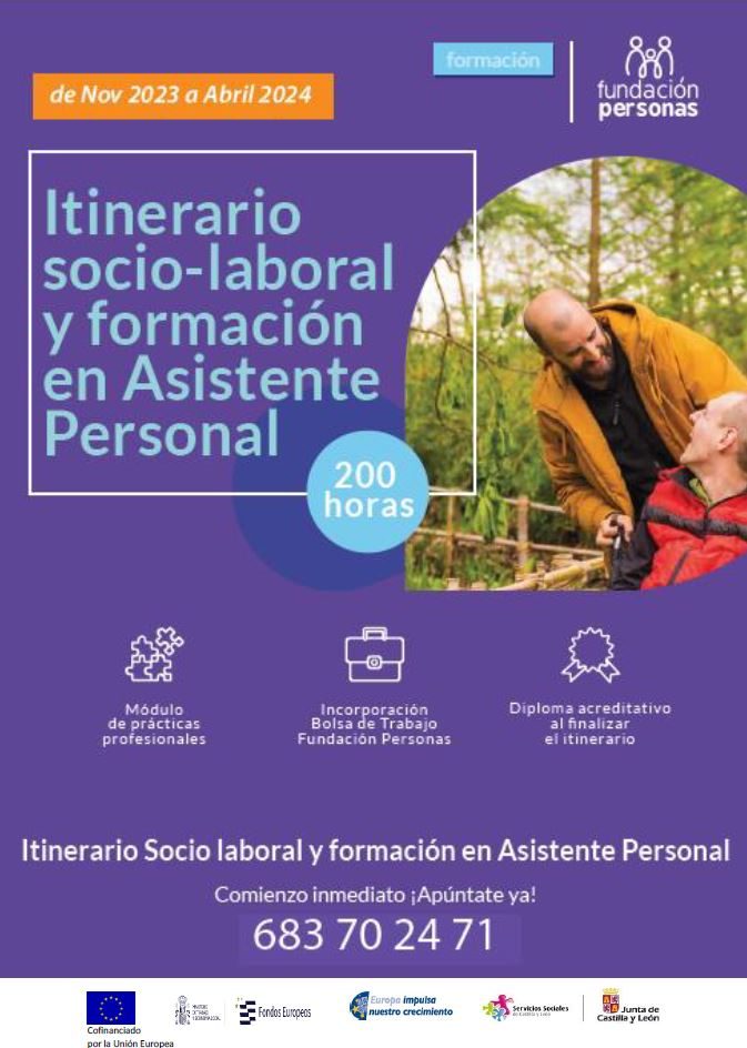 ITINERARIOS DE INSERCIÓN SOCIOLABORAL CON FORMACIÓN DE ASISTENTE PERSONAL